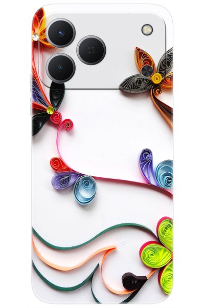 TECNO Spark 50 4G (KN4n) Uyumlu Kılıf Desen Baskılı Silikon Çiçek Desen STK:2...