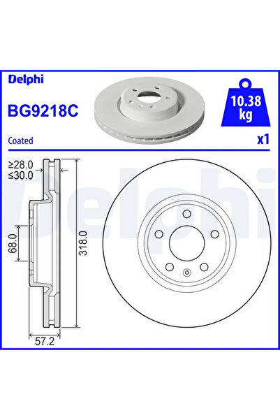 DELPHİ Set Discuri Frana Audi A4 Allroad B9/A4 B9/A5 2015-2021