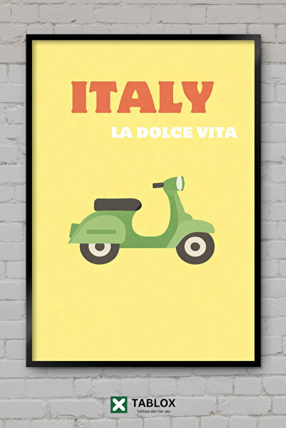 TABLOX Ιταλία Vespa Μοτοσικλέτα Minimal La Dolce Vita Αισθητικό Διακοσμητικό ...