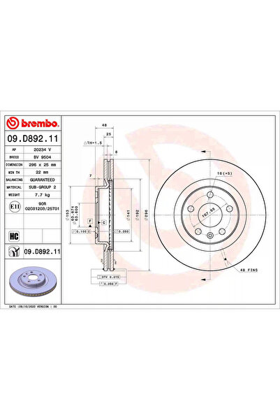 Brembo Set Discuri Frana Volvo XC40 Volvo Asia XC40 2017-2023