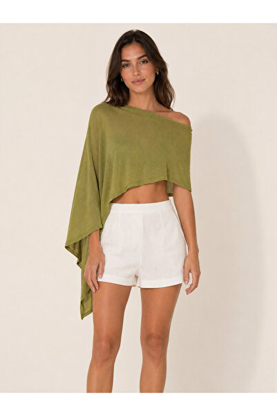 Sebir Moda Asymmetrical Cut Transparent Knitwear Blouse Bikini Top