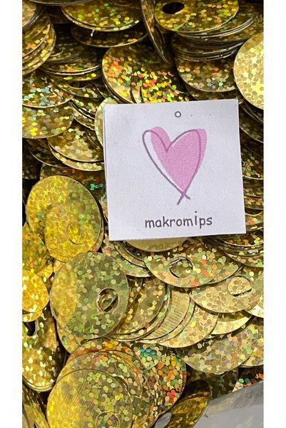 Makromİps 10 gram (+_2) 20 mm JANJANLI ÇANTA PULU PARLAK ŞIK PAYET ELBİSE SÜS...