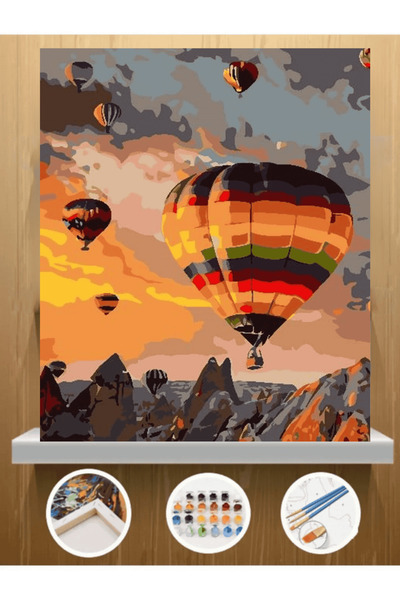 Şahi Workshop Sayılarla Boyama Seti Kapadokya Balonları 40x50 cm Numaralı Tuv...