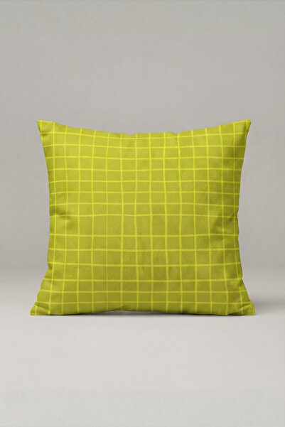 Generic Brand Pistachio Green Thin Checkered Throw Pillow Cover 105 – Lime Gr...