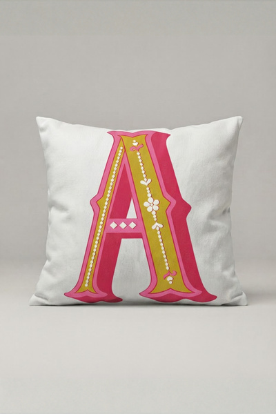 Generic Brand Pink Yellow Decorative Letter a Cushion Cover 172 – Ornamental ...
