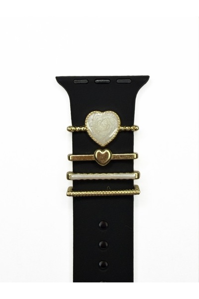 Grc Accessory Apple Watch Uyumlu Akıllı Saat Kordon Süsü Kalp Mineli Charm Ka...