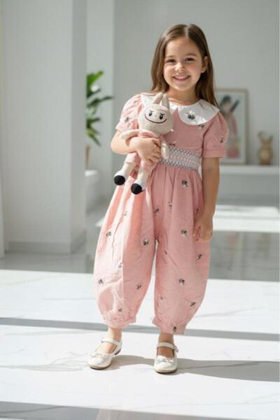 Koachy Kids Girls' jumpsuit embroidered with bees