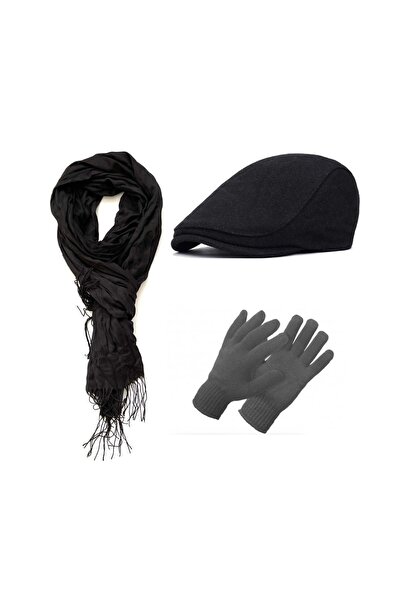 zadenza gold Shawl + Hat + Gloves 3-Piece Combination