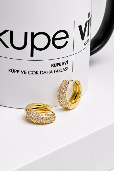 Küpevi 14 Ayar Altın Kaplama Zirkon Taşlı Halka Kadın Küpe | Xuping | Aura Co...