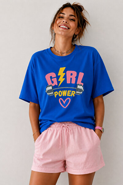 ArtYus Тениска с надпис  "Girl Power ", с кръгло деколте, ежедневна, унисекс,...
