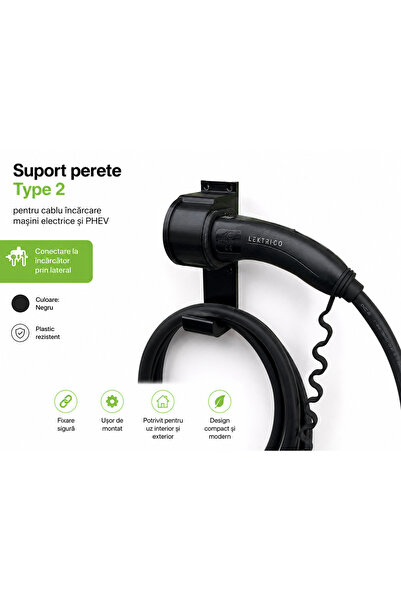 OEM Suport de perete tip 2 pentru cablul de încărcare al vehiculelor electric...