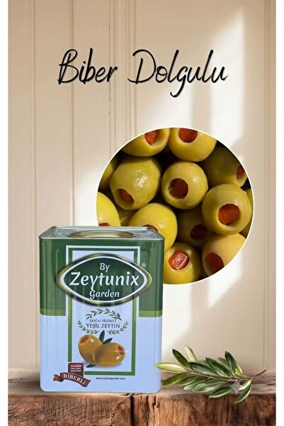 By Zeytunix Garden Kapya Biber Dolgulu Yeşil Domat Zeytin 10 KG (İri Boy)