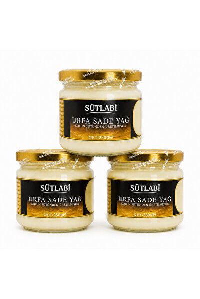 SÜTLABİ Sade Yağ (Ghee) 250 Gr Üçlü Paket | %99,5 Saf Koyun Sütü Yağı - Renkl...