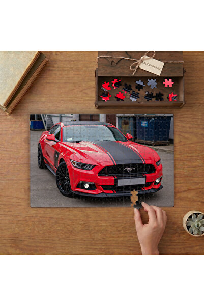 puntodizayn Kırmızı Lüx Spor Araba Tasarımı 240 parça Ahşap Puzzle Ahşap Kutu...