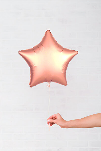Bronz - Rose Gold Yıldız Folyo Balon 18 inç - 45 Cm