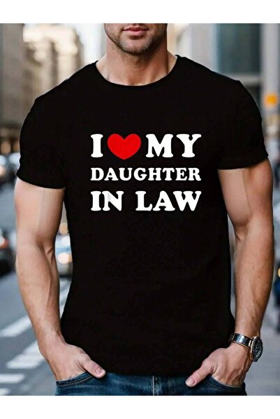 KYMC07 تي شيرت رجالي أسود للعطلات من القطن 100%، بطبعة "Love Law, I Heart My ...