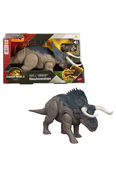 JURASSIC WORLD Nasutoceratops Figurină de dinozaur urlător JGC81