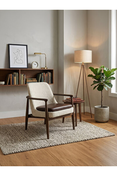 Gazzini Furniture Tai İskandinav Ahşap Kolçaklı Berjer
