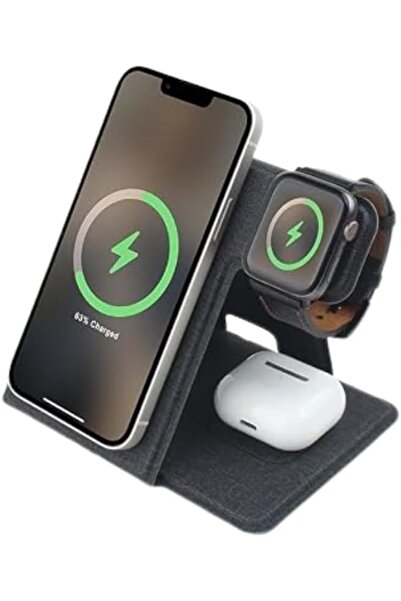 HXD Zoomlion 3-in-1 Qi2 Foldable Wireless Charging Station, 15W Magnetic Fast...