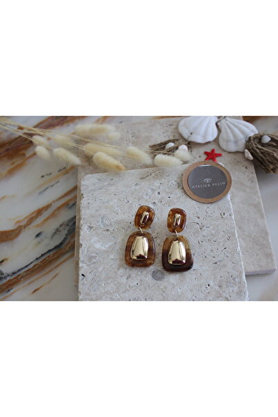 Atelier Pelin Mng Model Bone Earrings / Brown
