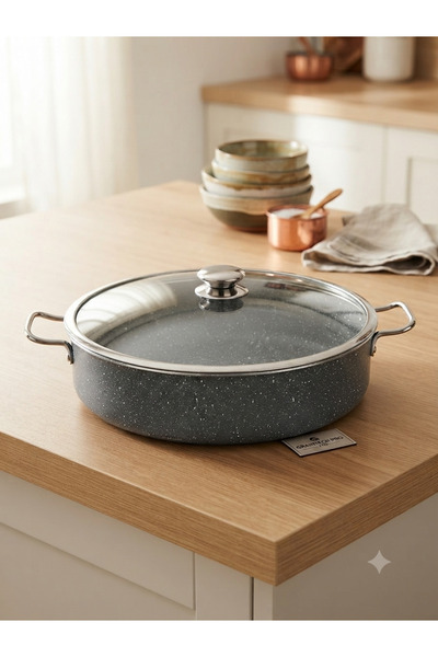 Kahramanlar 36CM Granit Basık Tencere