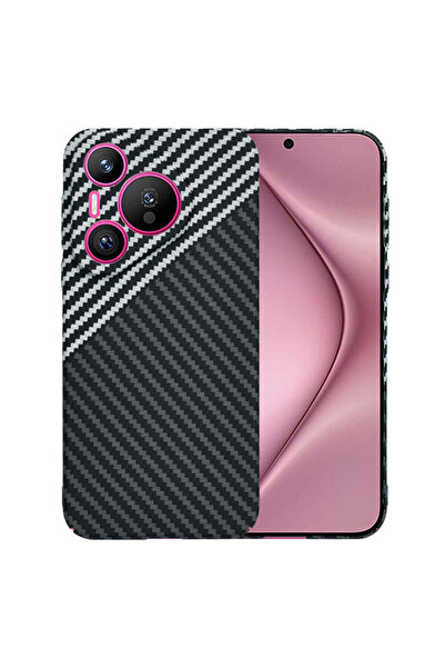 Techsuit Husă pentru Huawei Pura 70, Carcasă din fibră de carbon, gri - gri
