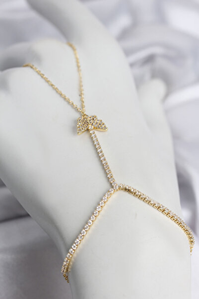 Mega Bazaar Gold Color Brass Zircon Stone Butterfly Model Şahmeran