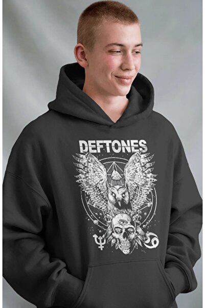 SEVBANO Hanorac premium supradimensionat unisex cu imprimeu frontal Deftones ...