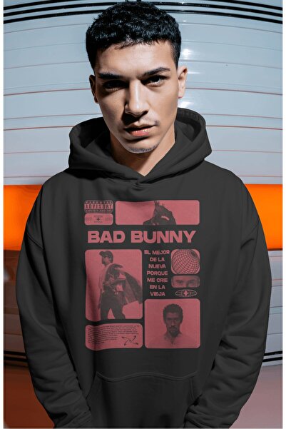 SEVBANO Bad Bunny Rapper Singer Back Printed Unisex Oversize Premium Hoodie