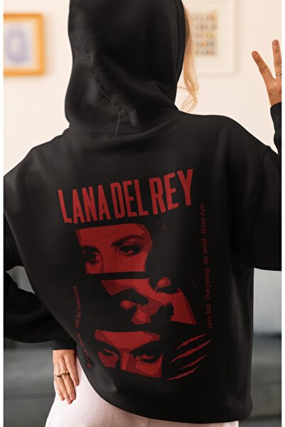 SEVBANO Lana Del Rey Singer Back Printed Unisex Oversize Combed Cotton Hoodie