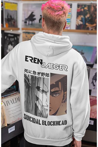 SEVBANO Eren Yeager Attack on Titan Suicidal Blockhead Anime Back Printed Uni...