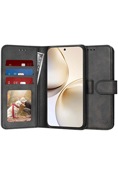 Techsuit Husă pentru Realme 14 Pro+, tip agendă, negru - negru