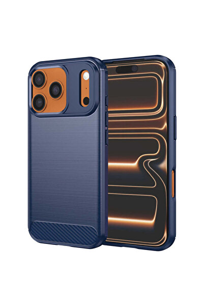 Techsuit Case for iPhone 17 Pro Max, Carbon Silicone, blue - blue