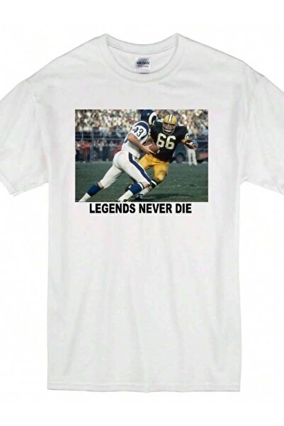 799 تي شيرت أبيض من RAY NITSCHKE LEGENDS NEVER DIE GREEN BAY لكرة القدم