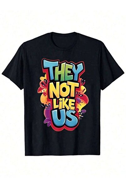 NOURAM "They Not Like Us "Graphic Print Men's Summer Casual 100% Cotton Crew ...