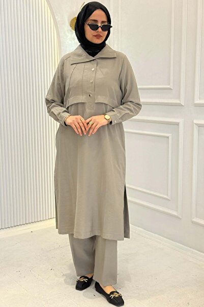 ottoman wear Behrem Büyük Beden Pantolonlu Takım kÜF OTW3560