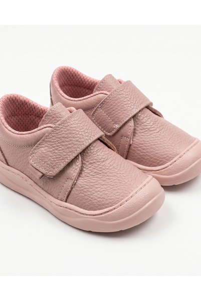 Joy Colours Genuine Leather Orthopedic Flexible Sole Children's Shoes with Velcro - Powder