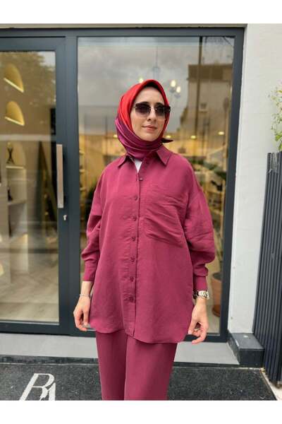 QOOQ STORE 26SS209 Silva Kadın Gömlek Bordo