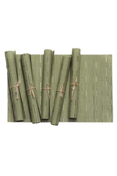 Yongsheng TD HOME 6-Piece Crossweave Placemat Set Green 45 x 30centimeter