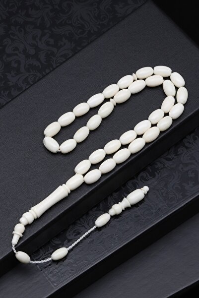 Alibaba Doğaltaş Kemik Tesbih 6 x 10 mm Kapsül Kesim T-1889