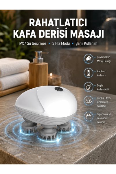 Epilons Derin Masaj Sağlayan Elektrikli Kafa Masaj Aleti