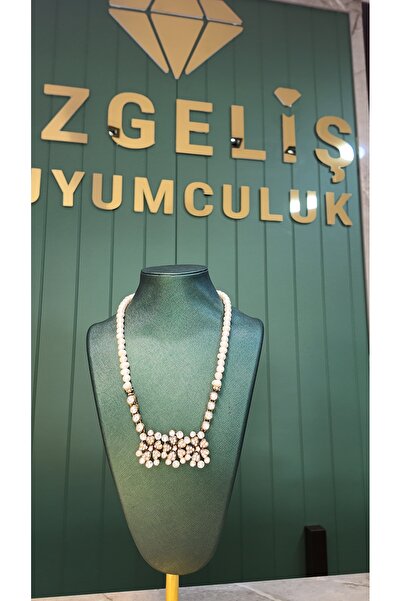 özgeliş kuyumculuk Broşlu İnci Kolye