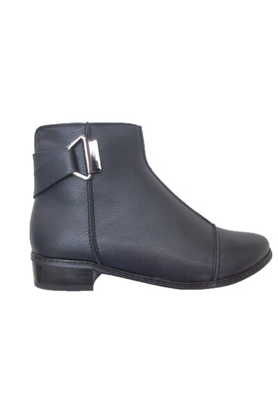 OEM Botina de culoare bleumarin, cu toc mic si talpa confortabila