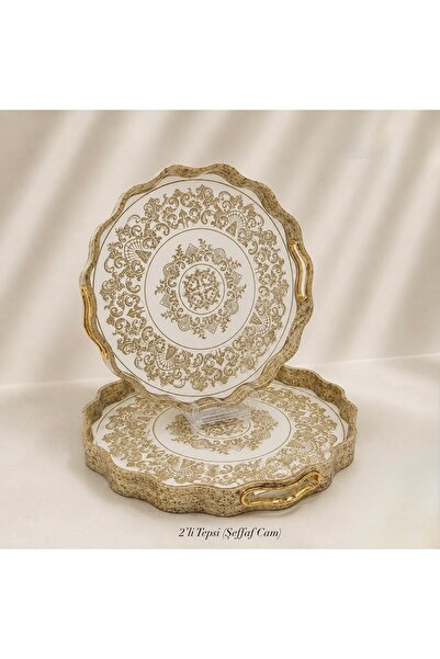 Hinora Acrylic Outside, Glass Inside, Patterned Metal Decorative Presentation...