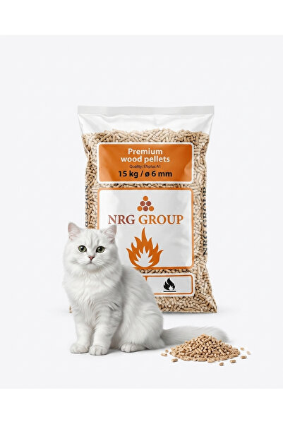Premium Doğal Çam Peleti Organik Kedi Kumu 15 Kg, 6mm | %100 Doğal, Tozsuz, Yüksek Emilim ve Güçlü Koku Kontrolü