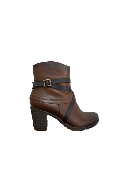 OEM Botina casual, maro, cu bareta in forma de x