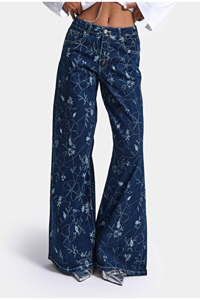 it's basic Women's Blue 1W6-5 Palazzo Fit Special Floral Printed Fabric Desig...