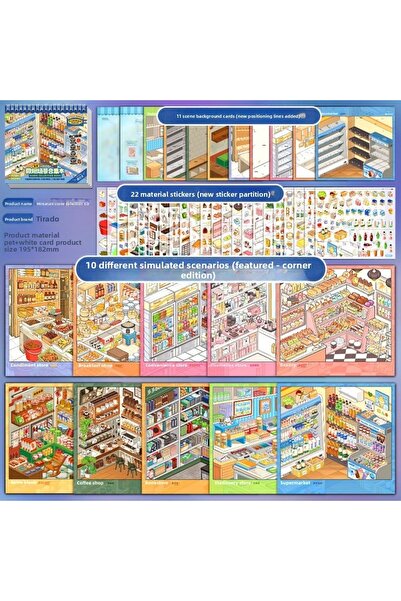 Choice1 A Store Series Miniature Scene Sticker 10 Scenes 33 Sheets Die-cut Sh...
