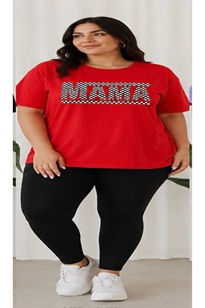 3S MODA Women's Plus Size Basic Mama Digital Printed T-Shirt