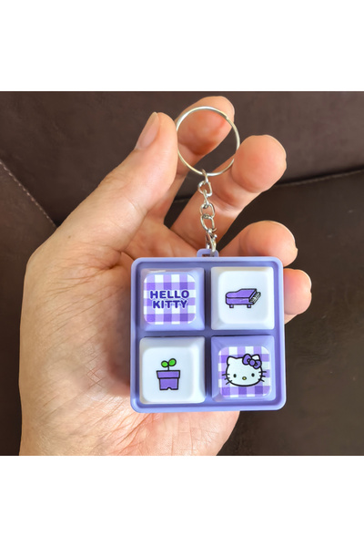 Choice Bandai A Hello Kitty Four Grid;' Sound Light Clicker Keychain Kawaii /...